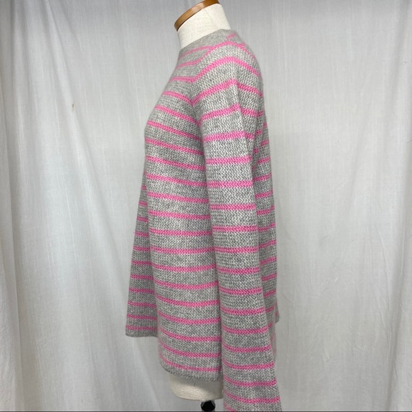 360 Cashmere Faye Gray & Pink Striped Sweater Med - Picture 5 of 9